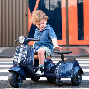 儿童电动摩托车边三轮宝宝玩具车可坐人小孩，三轮车遥控车偏三轮