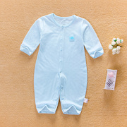 夏季宝宝衣服新生儿哈衣纯棉长袖睡衣婴儿连体衣薄款空调服夏装