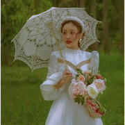 法式婚纱摄影道具，外景街拍旅拍照相新娘婚礼刺绣，蕾丝伞太阳伞洋伞