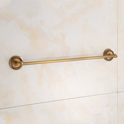 全铜欧式浴室卫浴五金挂件黄铜，仿古单层挂毛巾杆卫生间单杆毛巾架