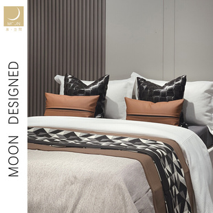 现代轻奢欧式抱枕靠枕卧室高端床品多件套床上用品搭毯样板房