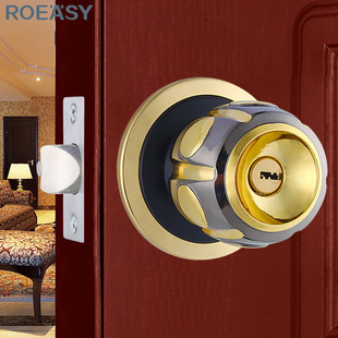 荣易门锁球形锁房门锁欧式实木门锁卧室房门锁球锁球形门锁纯铜芯