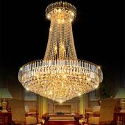 欧式金色水晶灯客厅大气圆形餐厅大吊灯奢华酒店别墅复式楼梯灯具