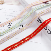 1cm金丝植绒带彩带丝带包装带，diy儿童发饰材料饰品配件葱带子r116