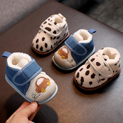 婴儿鞋冬季加绒一岁宝宝棉鞋软底学步男宝手工布鞋11个月小童加厚