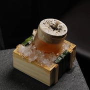 inns网红实木方格杯垫小酒馆鸡尾酒杯盒创意洋酒杯方盒威士忌杯架