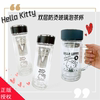 中国台湾HelloKitty单耳双层玻璃泡茶杯附盖凯蒂猫防烫隔热咖啡杯