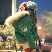 韩国东大门加厚宽松大毛领连帽棉服女冬季短款面包服羽绒棉外套
