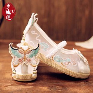 老北京布鞋女童汉服鞋夏季透气古装凉鞋宝宝，六一表演儿童绣花鞋女