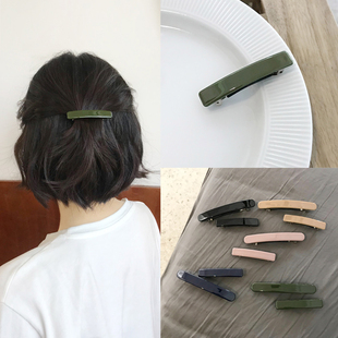 韩国简约合金莫兰迪色，醋酸一字弹簧夹，后脑勺顶夹发夹发卡发饰