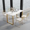北欧ins大理石餐桌长方形餐桌椅，组合现代简约小户型，吃饭桌子家用