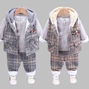 男童装1-2-3-4岁加厚冬装，女宝宝一岁半秋冬季套装，婴儿保暖衣服潮