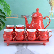 陶瓷冷水壶水杯水具套装茶壶茶具水装耐热凉水壶欧式家用