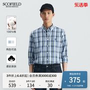 SCOFIELD男士衬衣长袖23年秋季时尚棉质苏格兰休闲格子衬衫男