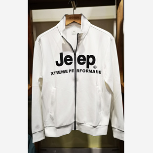jeep吉普春季男青年休闲卫衣，弹力运动服长袖，立领舒适时尚外套