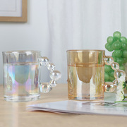 珍珠把手玻璃水杯创意办公家用小众喝水杯子小赠送福利品