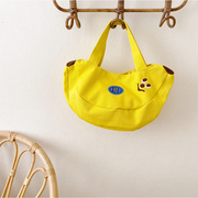 ins韩版儿童手拎包，可爱香蕉手提小包，卡通帆布女童包拍摄道具
