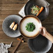 日式和风料理陶瓷圆盘创意网，红西餐厅牛排点心餐盘水果沙拉盘子
