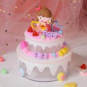 儿童diy手工玩具女孩奶油胶收纳盒可爱蛋糕幼儿园宝宝制作材料包
