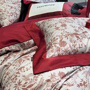 品100s澳棉长绒棉婚庆，四件套结婚床上用品红色，法式复古陪嫁美式促