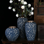 景德镇陶瓷花瓶复古仿古中式青花瓷，台面花盆客厅桌面插花装饰摆件