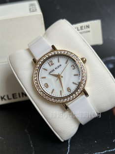美国anneklein纯白色陶瓷，手镯款珍珠贝母，女士石英水钻手表