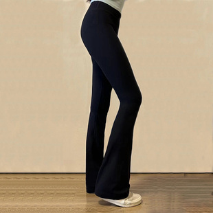 lulu同款瑜伽喇叭裤运动显瘦长裤休闲微喇裤黑色长裤外穿瑜伽裤