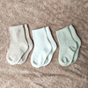 3双宝宝袜婴童小幼儿无荧光剂不勒柔软有机彩棉织造纯色棉质吸汗