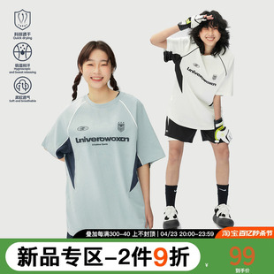 owox运动速干短袖T恤男女夏季2024年吸湿排汗透气足球训练服