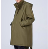 男士时尚中长款夹棉风衣，保暖防风棉服军绿色大衣，宽松p4124gx10z