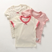 夏季薄款女宝宝婴儿童小中大童纯棉全棉T恤衫半短袖圆领体恤樱桃