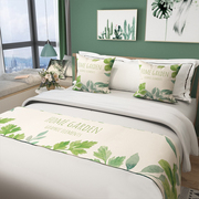 北欧绿植床旗床尾巾酒店，床上用品民宿宾馆床尾毯床尾，垫风格定制