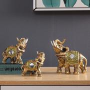 B泰国树脂工艺品大象家居用品三只象 创意s装饰品大象摆件