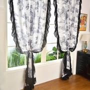 美式田园窗纱法式卧室，落地窗橱窗窗帘成品纱帘，定制款式免打孔加工