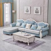 欧式布艺沙发组合客厅小户型实木科技布沙发转角贵妃简欧沙发组合