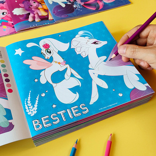 小马宝莉涂色本儿童画画书3456岁女孩涂鸦填色绘本图画绘画册套装