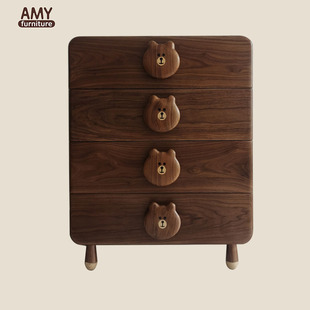 AMY榏镁微笑熊 全实木斗柜儿童房家具卧室储物柜现代北欧客厅原创