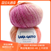 lana gatto 进口羊毛亚克力混纺段染线 CALICO 手编围巾毛衣毛线