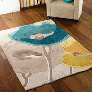 高档彩色欧式美式田园花朵地毯客厅茶几卧室床边书房手工腈纶地毯