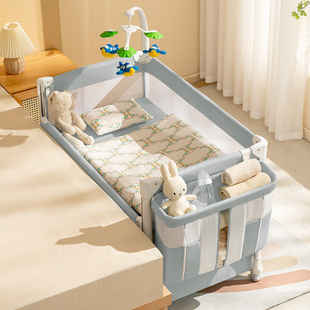 coolbaby婴儿床拼接大床新生，宝宝床多功能，便携可移动可折叠拼接床