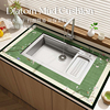 绿色硅藻泥水槽边缘吸水垫新中式厨房洗碗槽窄边沥水垫洗脸台垫子