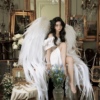 白色天使的翅膀舞蹈，道具天鹅羽毛影楼，拍摄写真cos装饰用具
