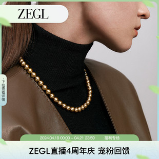 zegl法式人造珍珠项链女款2024轻奢小众巴洛克锁骨毛衣链