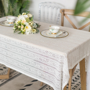 茶几桌布蕾丝长方形餐桌布法式韩式田园家用小清新桌布棉麻盖布
