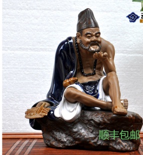 中式石湾陶瓷工艺品摆件雕塑家居书房客厅装饰品佛像活佛济公瓷器