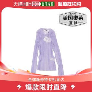 opening ceremony淡紫色涤纶透明罗纹长袖上衣 - 图案 美国奥莱