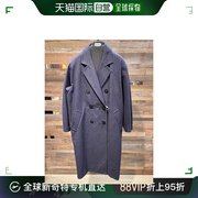 99新未使用香港直邮Max Mara 深蓝色双排扣大衣 BACCO001