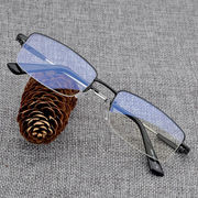 防辐射眼镜半框防蓝光眼镜记忆金属平光镜护目无度数平镜黑