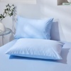 简约纯色全棉天蓝色枕套素色，纯棉四季款浅蓝色，多尺寸枕芯套子1对