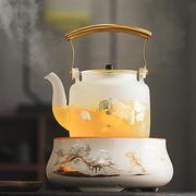 玻璃煮茶器烧水壶蒸煮茶壶耐高温电陶炉专用小型围炉花茶养生茶炉